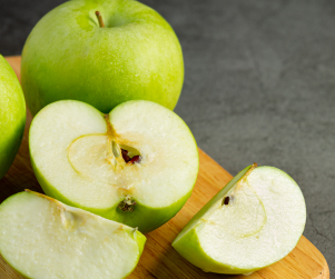 fresh-green-apples-cut-half-put-wooden-cutting-board-1